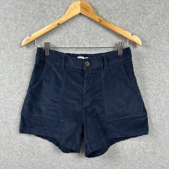 Faherty Cord Patch Pocket Shorts Size 6 Navy 4" Inseam Stretch Casual Boho - Picture 9 of 10